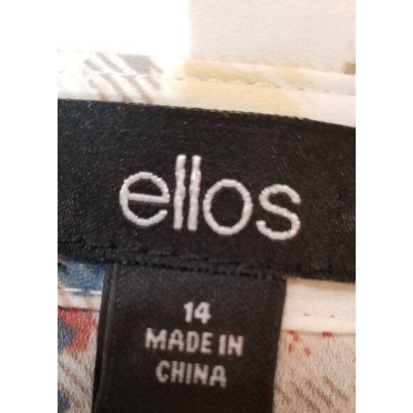 Ellos Plaid Pull On Shirt Blouse / Dress Button Cuff Long Sleeve Ruching Size 14 - Picture 6 of 8